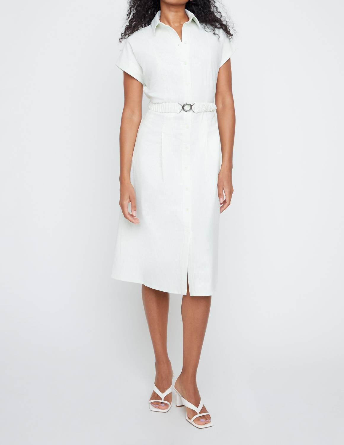 Renuar - Mint To Blush Stripe Midi Dress