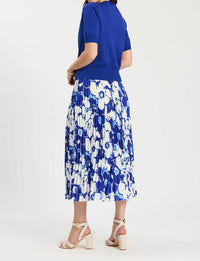 Tyler Boe Kit Cotton Blend Short Sleeve Cardigan in bluing - women's cardigan - detail view