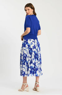 Tyler Boe Kit Cotton Blend Short Sleeve Cardigan in bluing - women's cardigan - alternate view