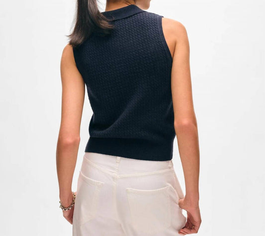 White + Warren - Cashmere Sleeveless Polo Top