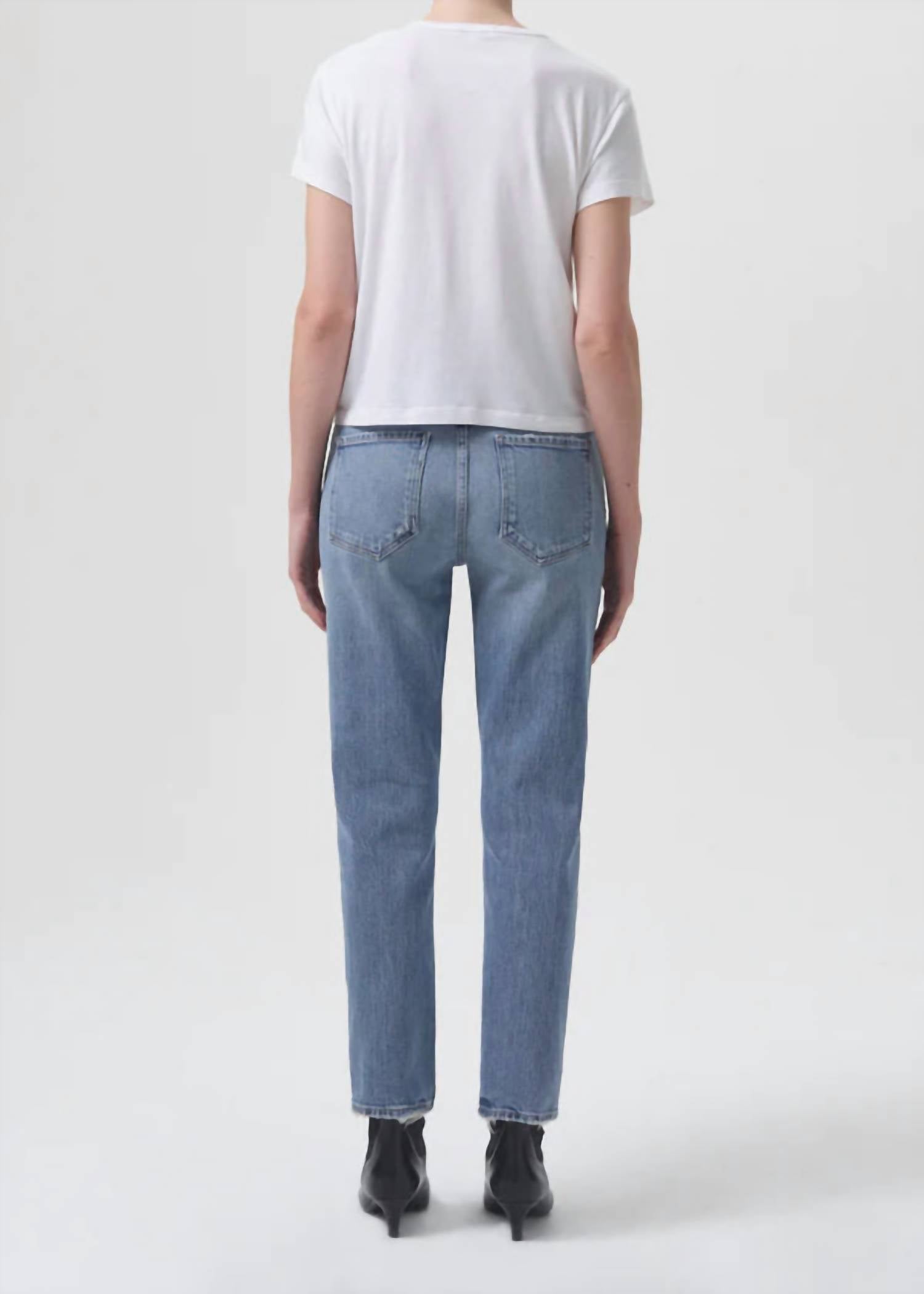 AGOLDE Riley High Rise Straight Leg Jeans in quiver - women's pants - detail view
