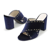 COLE HAAN Women's Gabby Studded Slip-on Sandals in blue velvet - women's sandal - view 14