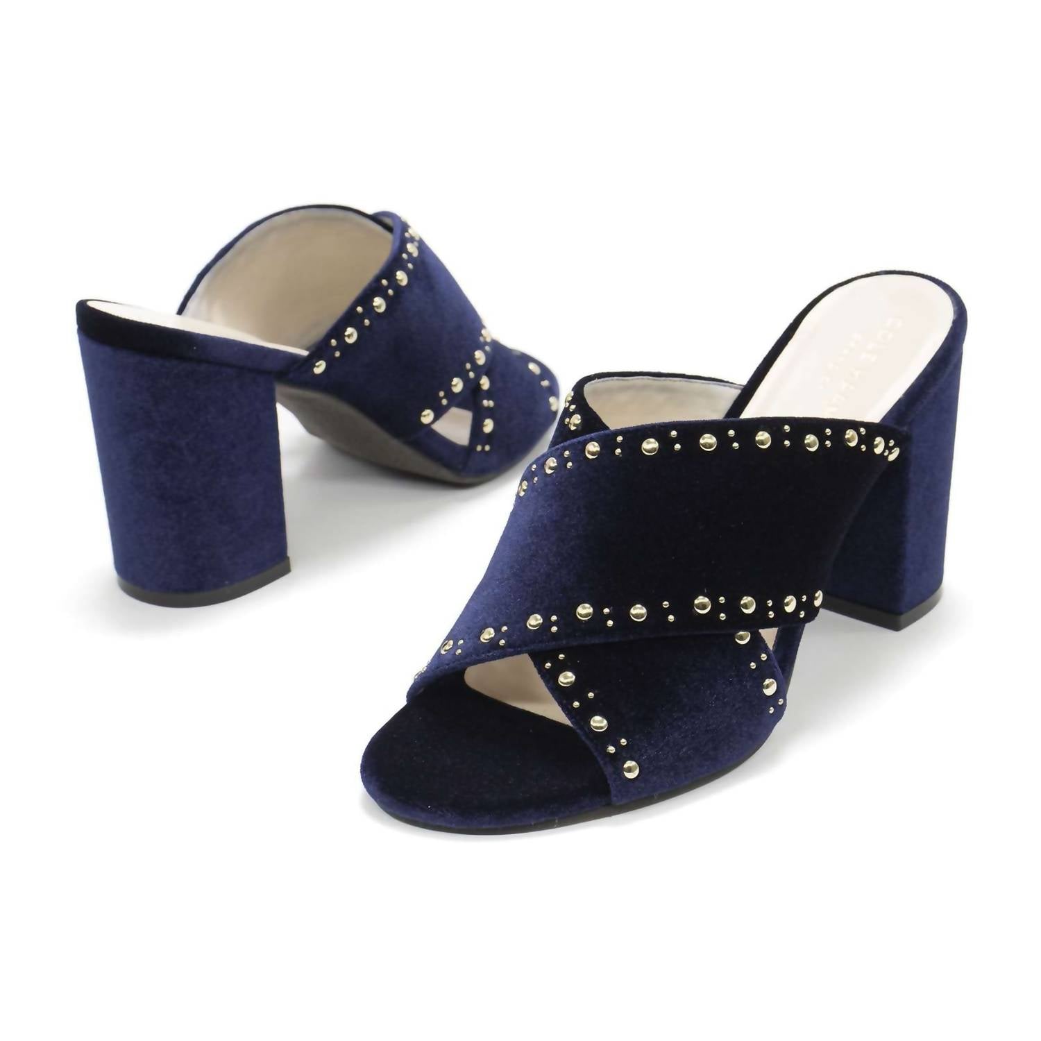 COLE HAAN Women's Gabby Studded Slip-on Sandals in blue velvet - women's sandal - view 14