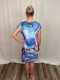 Shana Apparel - Knit Cap Sleeve Dress with Pocket Stitch Detail
