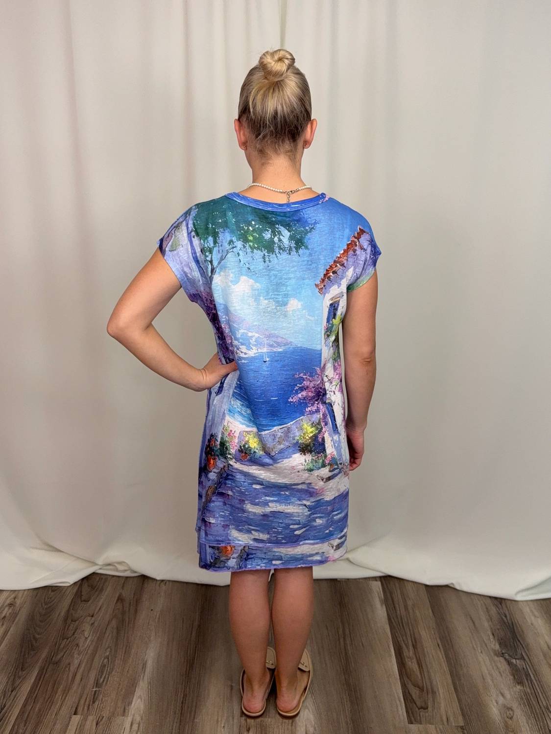 Shana Apparel - Knit Cap Sleeve Dress with Pocket Stitch Detail