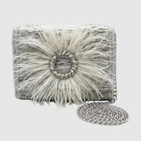 Elektra'S Workshop - Women's Ostrich Feather Regular Shoulder Bag