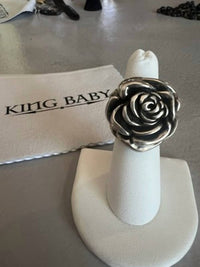 King Baby Studio Women's Rose Ring in silver - women's jewelry - alternate view
