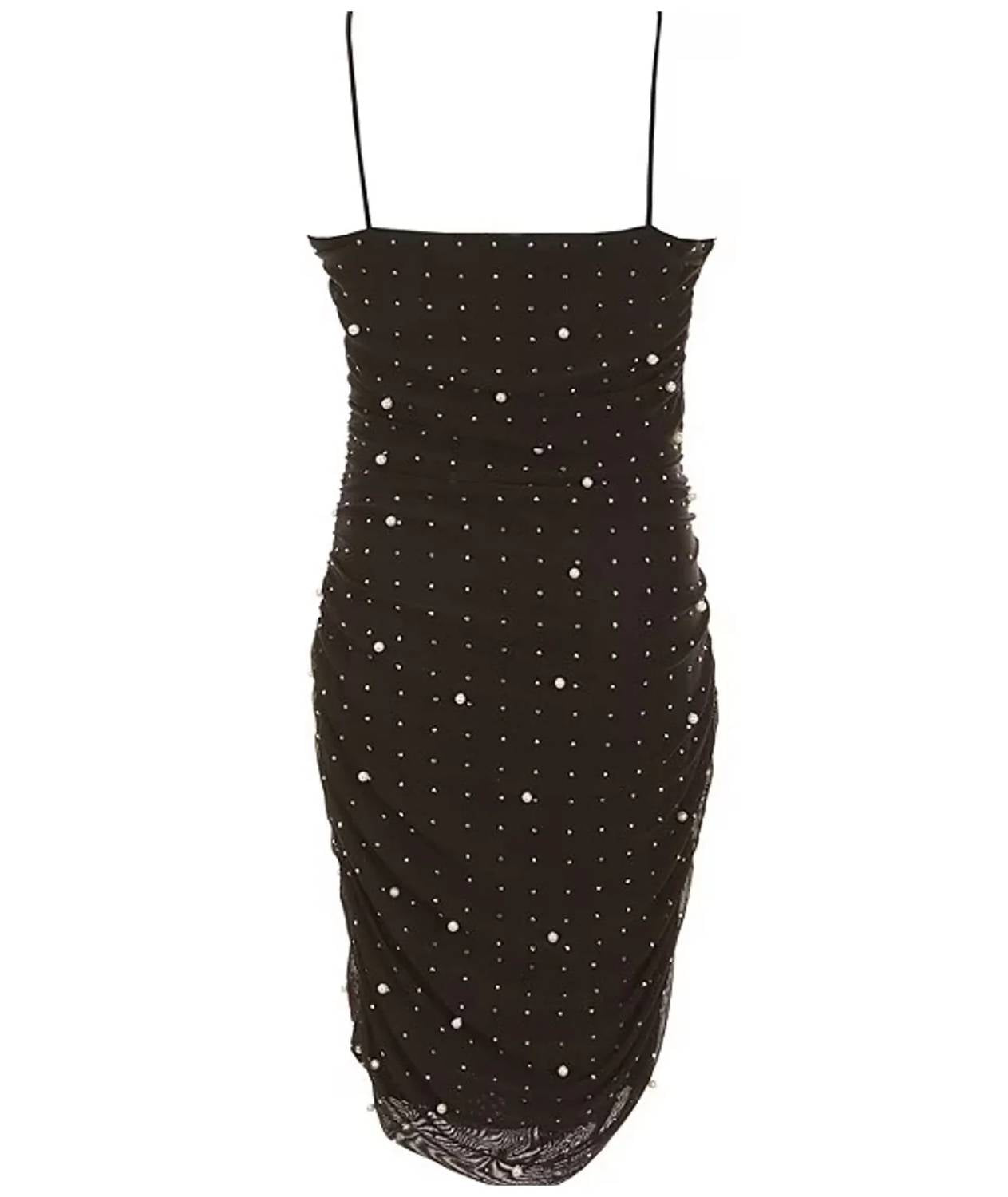 Theme - Maddison Pearl And Stud Mesh Cut Out Dress