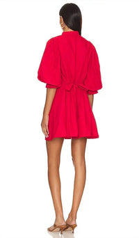 Sincerely Ours - Pleated Sleeve Mini Dress