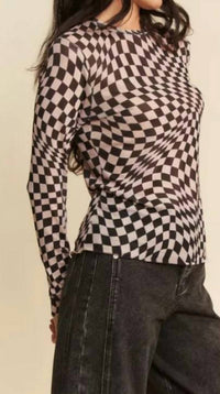 Davi & Dani - Checkered Burnout Top