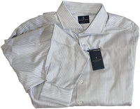 Emanuel Berg Men's Herringbone Dress Shirt in light grey - men's shirt