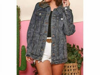 Fantastic Fawn - Washed Denim Jacket With Lovely In Pearl