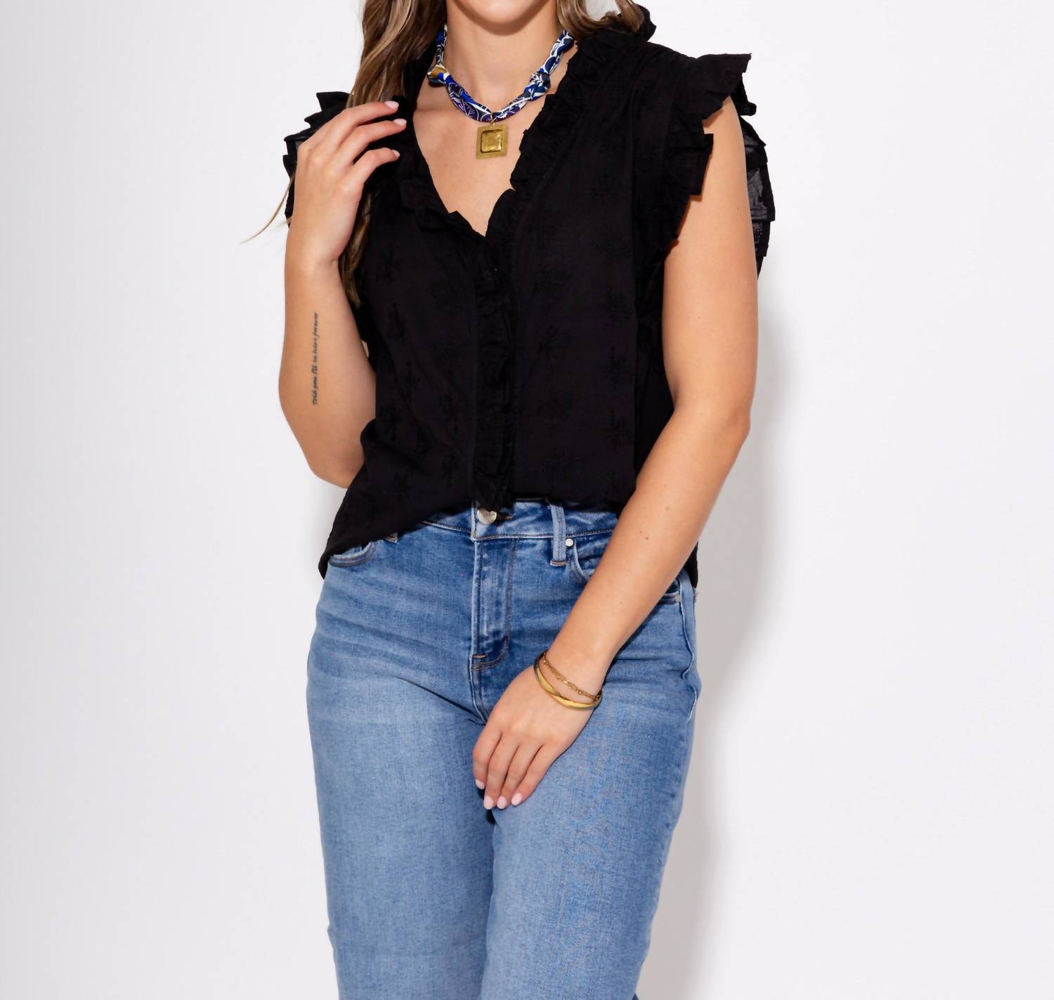 Ivy Jane Midnight Bouquet Top in black - women's blouse