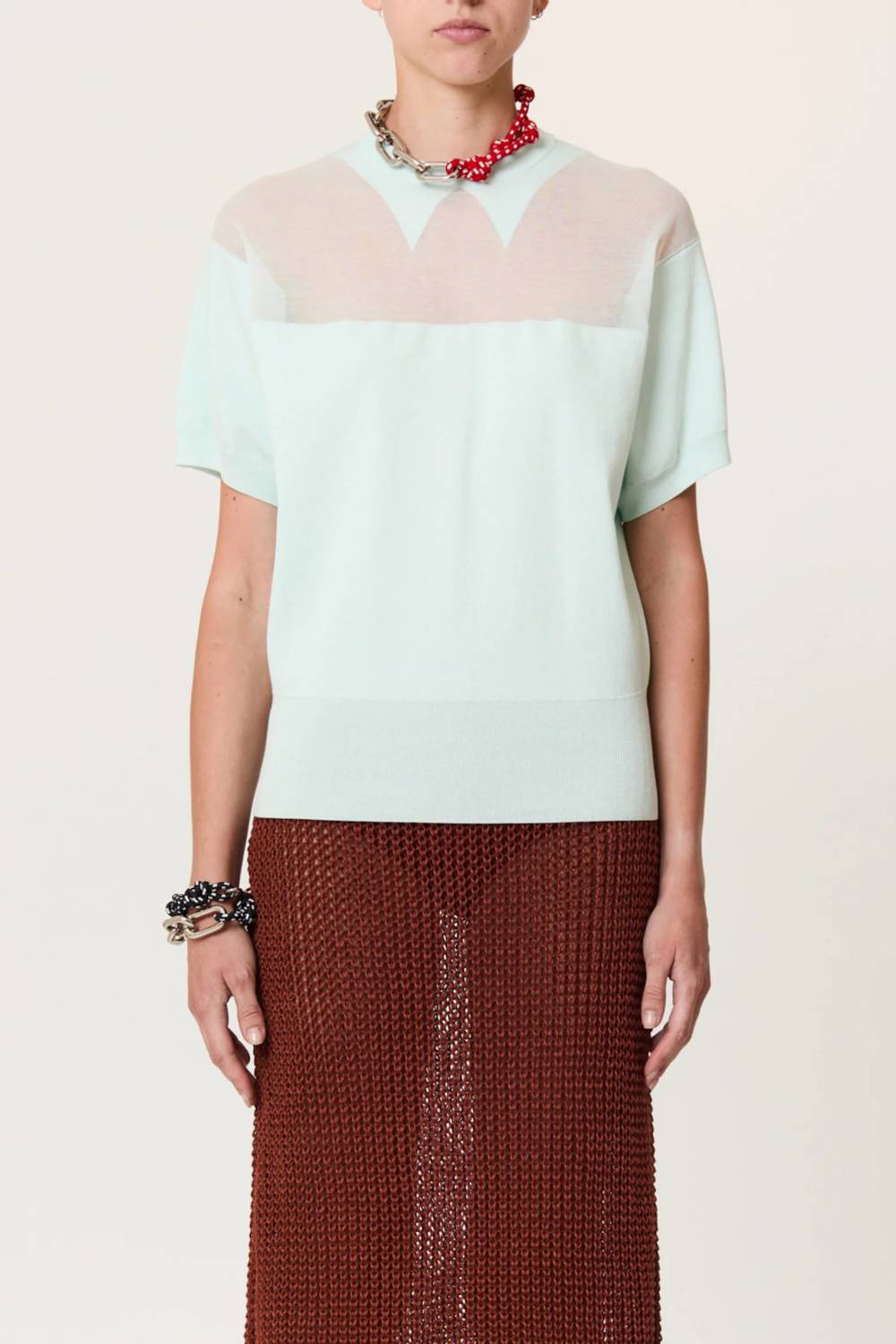 Plan C - Intarsia Crew Neck Top