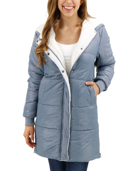 Grace And Lace - Longline Hooded Puffer Jacket