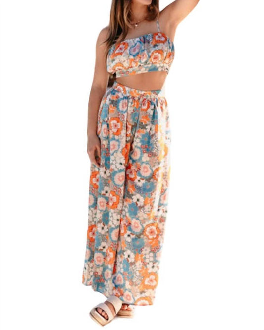 Fore Collection - Harmony Flower Power Crop Top & Flare Pant Set