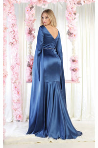 Royal Queen - V-Neck Cape Sleeve Mermaid Formal Evening Dress