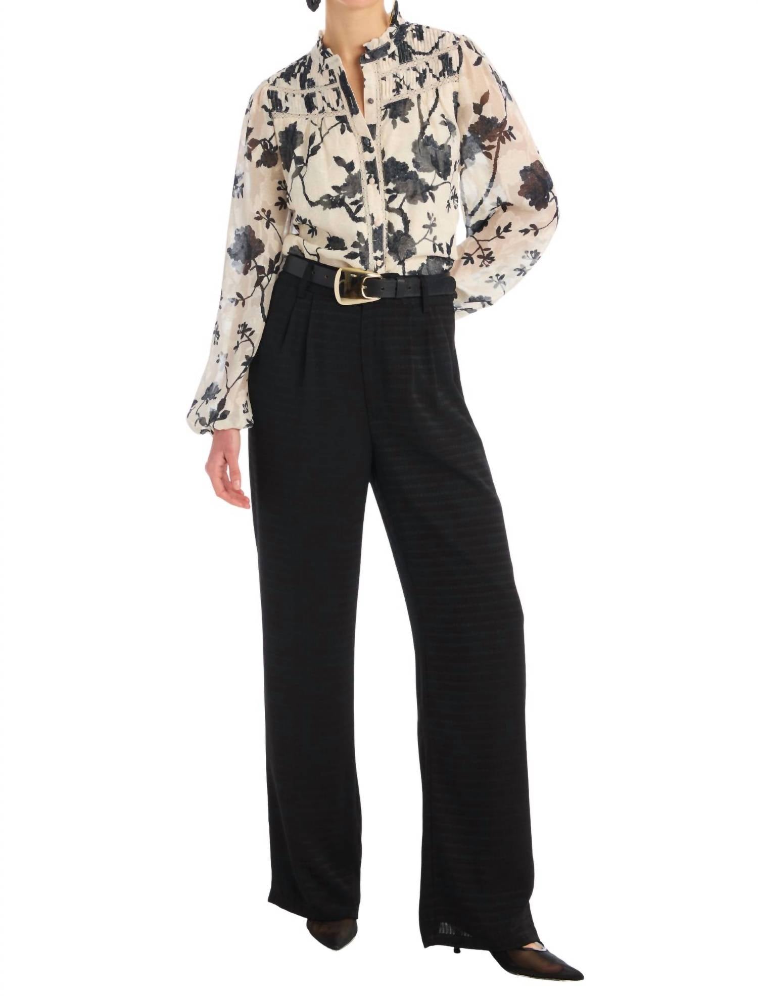 ALLISON NEW YORK Joan Wide Leg Pants in black - women's pants - view 5