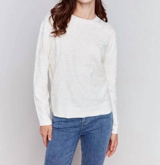Charlie B - Embroidered Round Hem Sweater