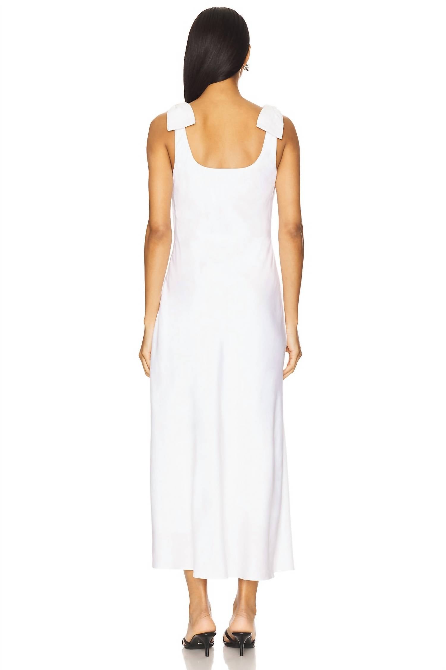 ASTR Kateleya Bow Detail Midi Dress in white - women's dress - detail view