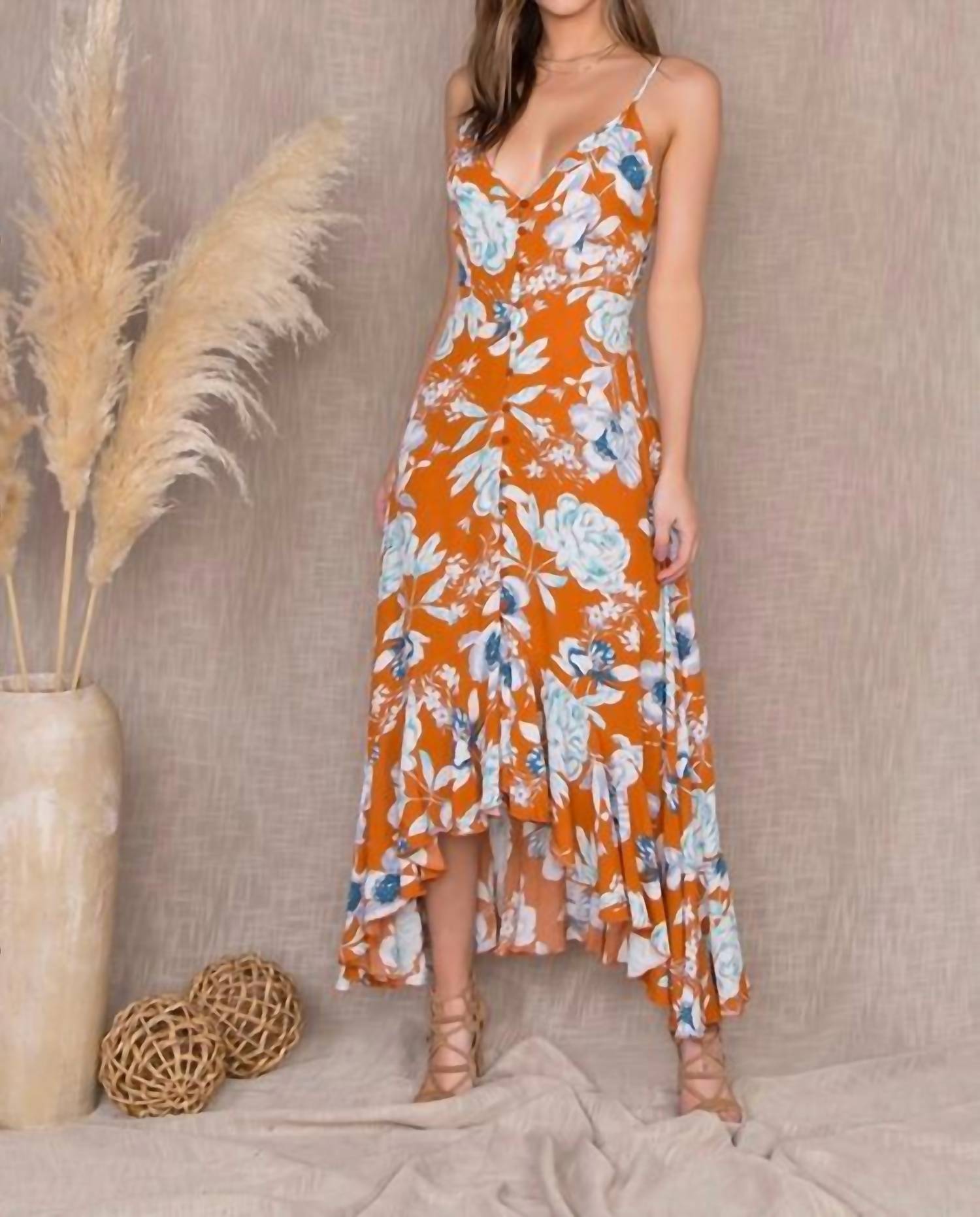 Malibu Bum - Women's Floral Print Maxi Dress