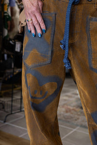 Oli & Hali - Vintage Tie Waist Velvet Suede Pants