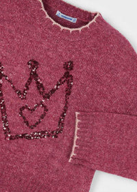 Mayoral - Girls Sequin Crown Sweater