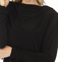 Joseph Ribkoff - High Neck Cowl Back Long Sleeve Top