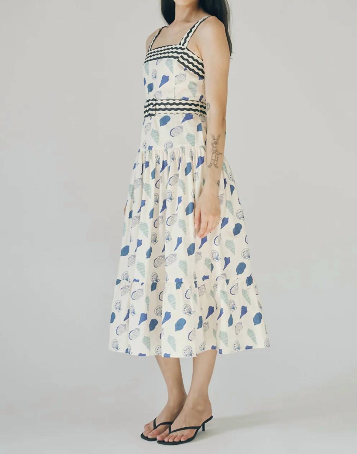 Maude Club - Wide Shoulder Straps Midi Sundress