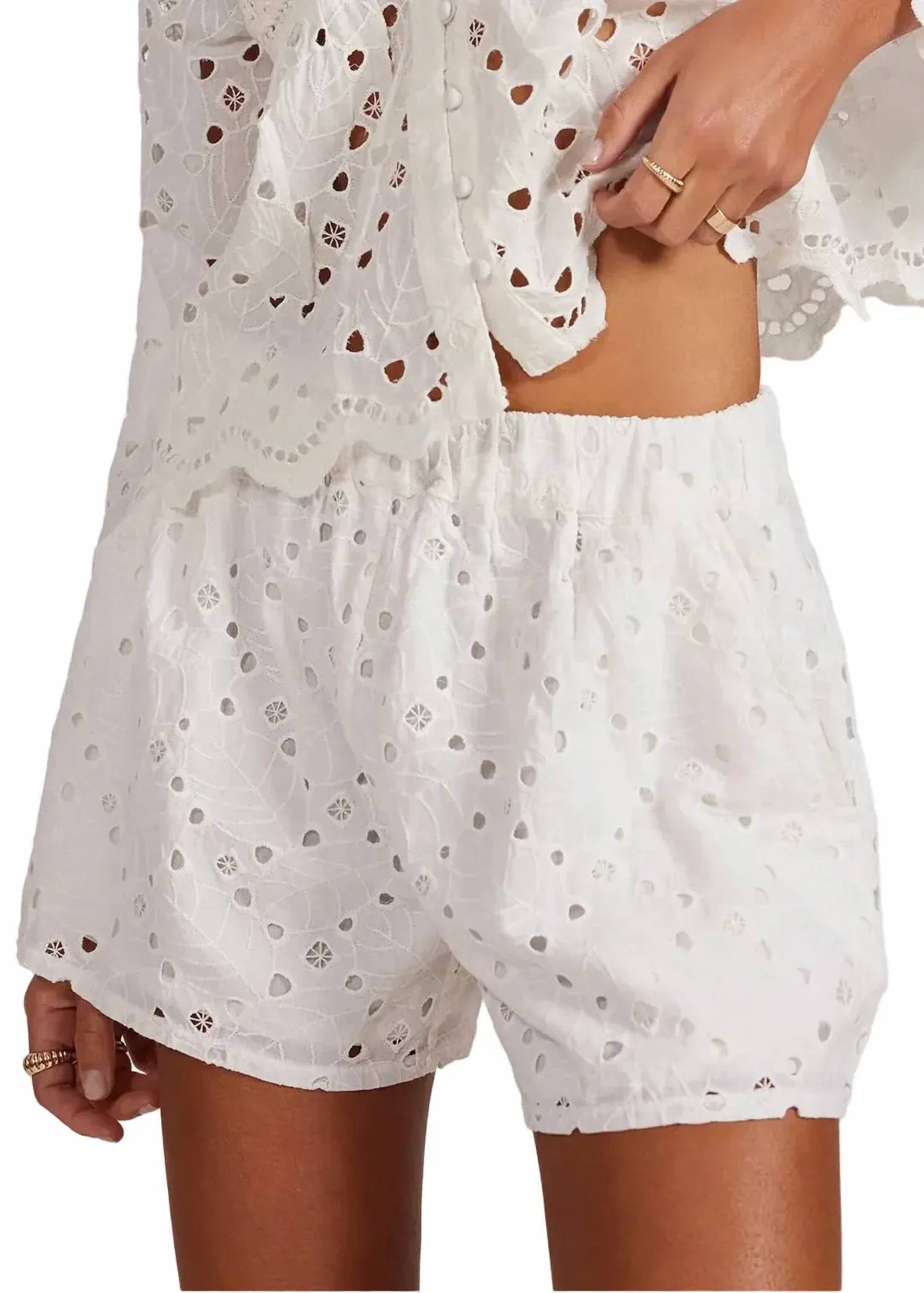 Bobi - Lined Eyelet Shorts