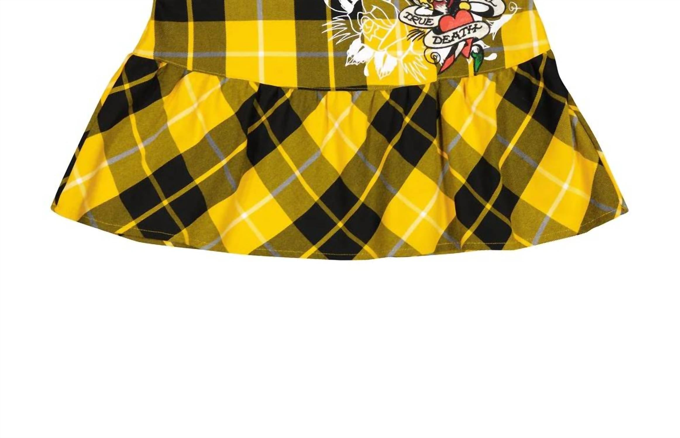Ed Hardy - True Eagle Plaid Flare Mini Skirt