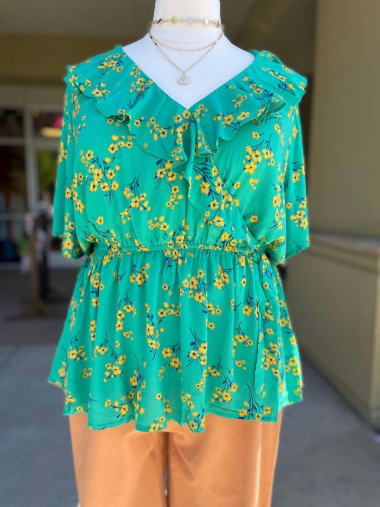 Plus Size Floral Flutter