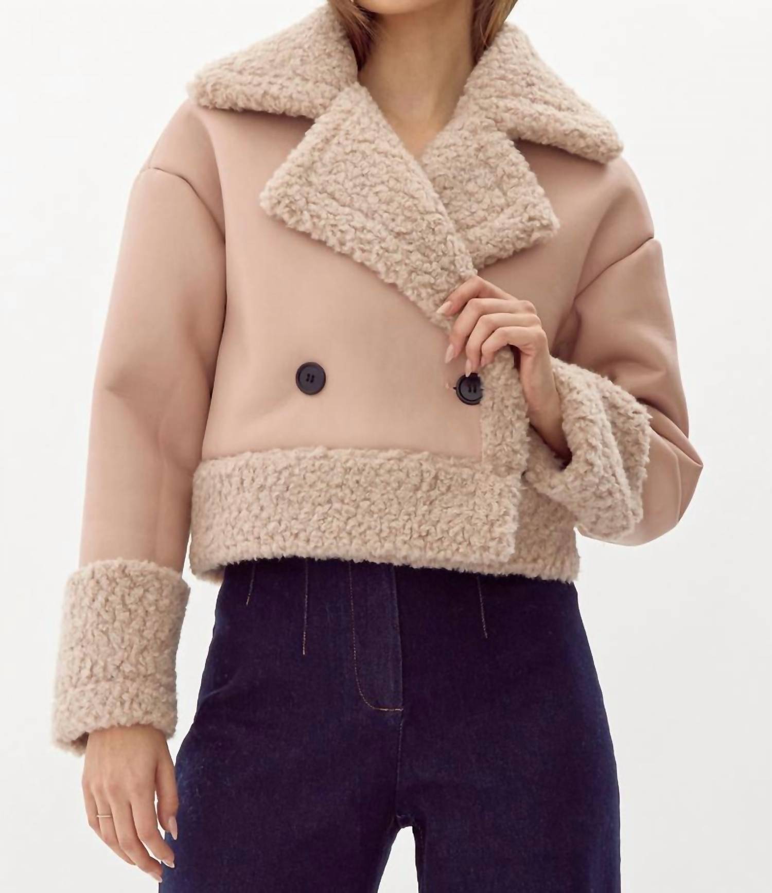 Adelyn Rae - Devin Faux Shearling Leather Jacket