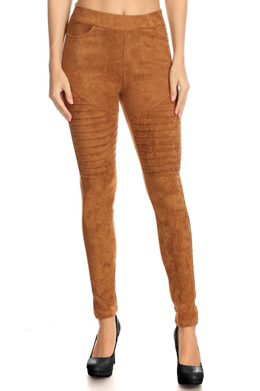 Yelete - Textured Faux Sude Pants
