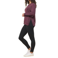 Vintage Havana - Truffle Cloud Fleece Crew With Zipper Top