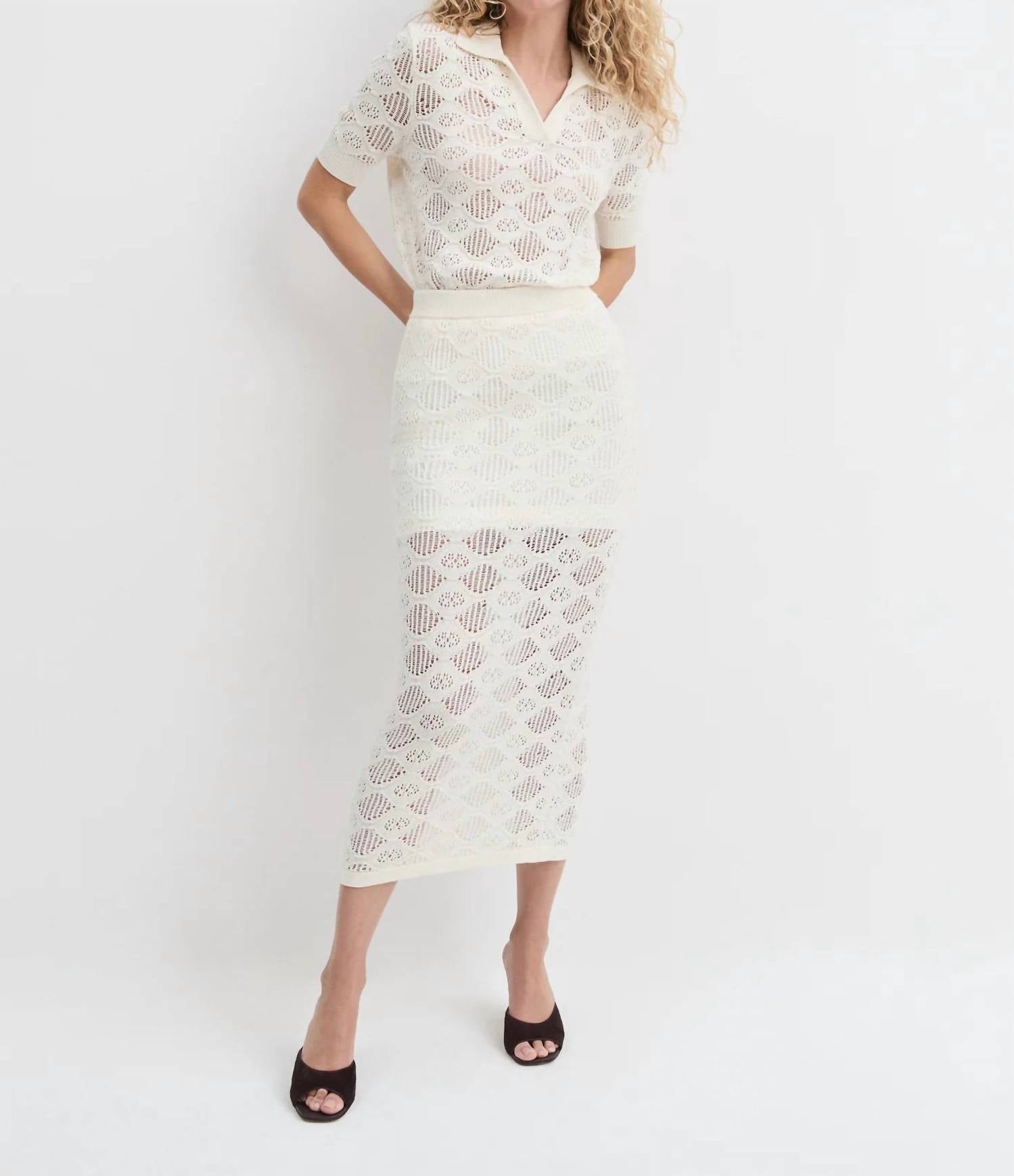 Favorite Daughter Courtside Midi Skirt in ivory - women's skirt - view 5
