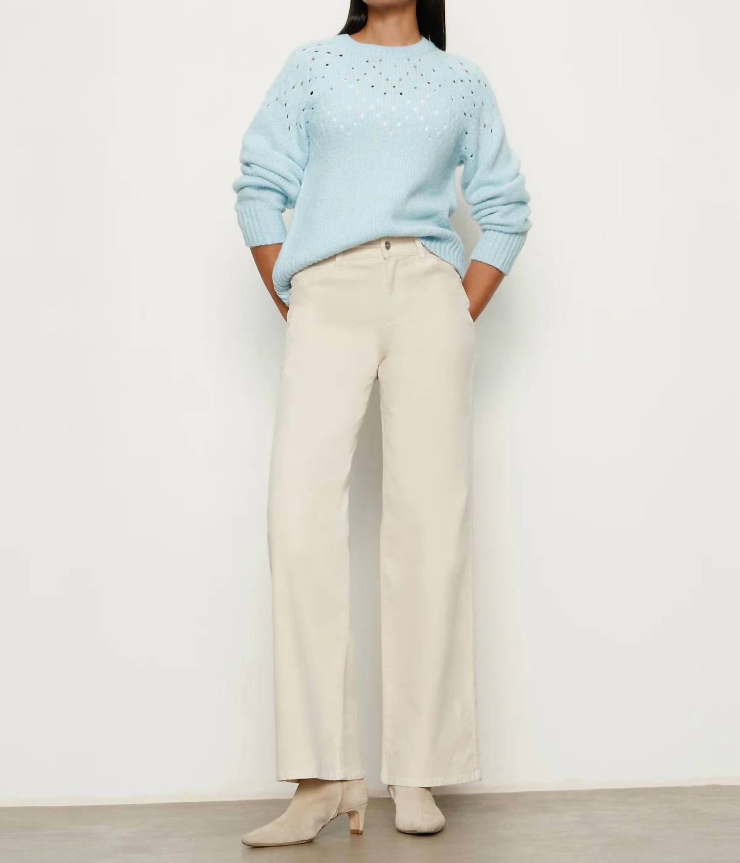 Sanctuary Femme Openwork Sweater in aquamarine 1 - women's sweater - alternate view