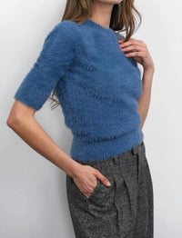 Greylin - Odette Fuzzy Elbow Sleeve Top