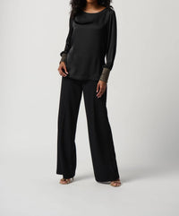 Joseph Ribkoff - Metallic Knit Cuffed Top