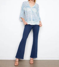 Charlie B - Printed Viscose Front Button Blouse