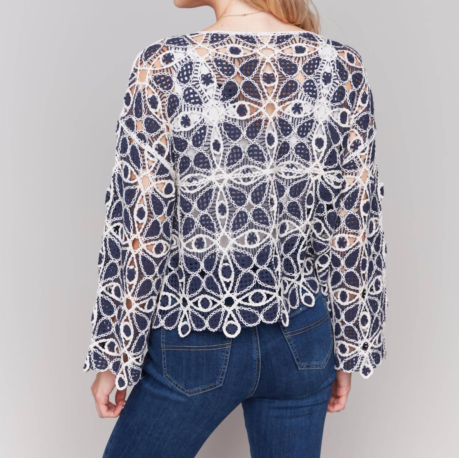Charlie B - Boat Neck Crochet Top