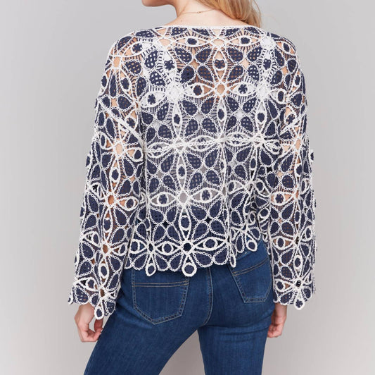 Charlie B - Boat Neck Crochet Top