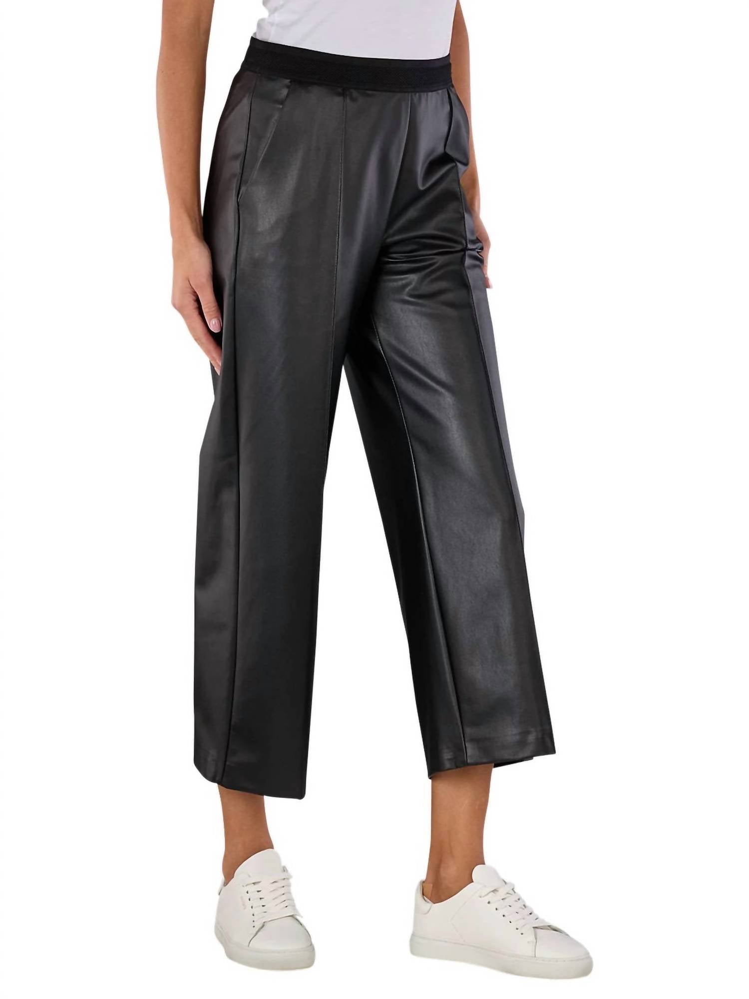 Mac - Chiara Crop Vegan Leather Pull On Pant