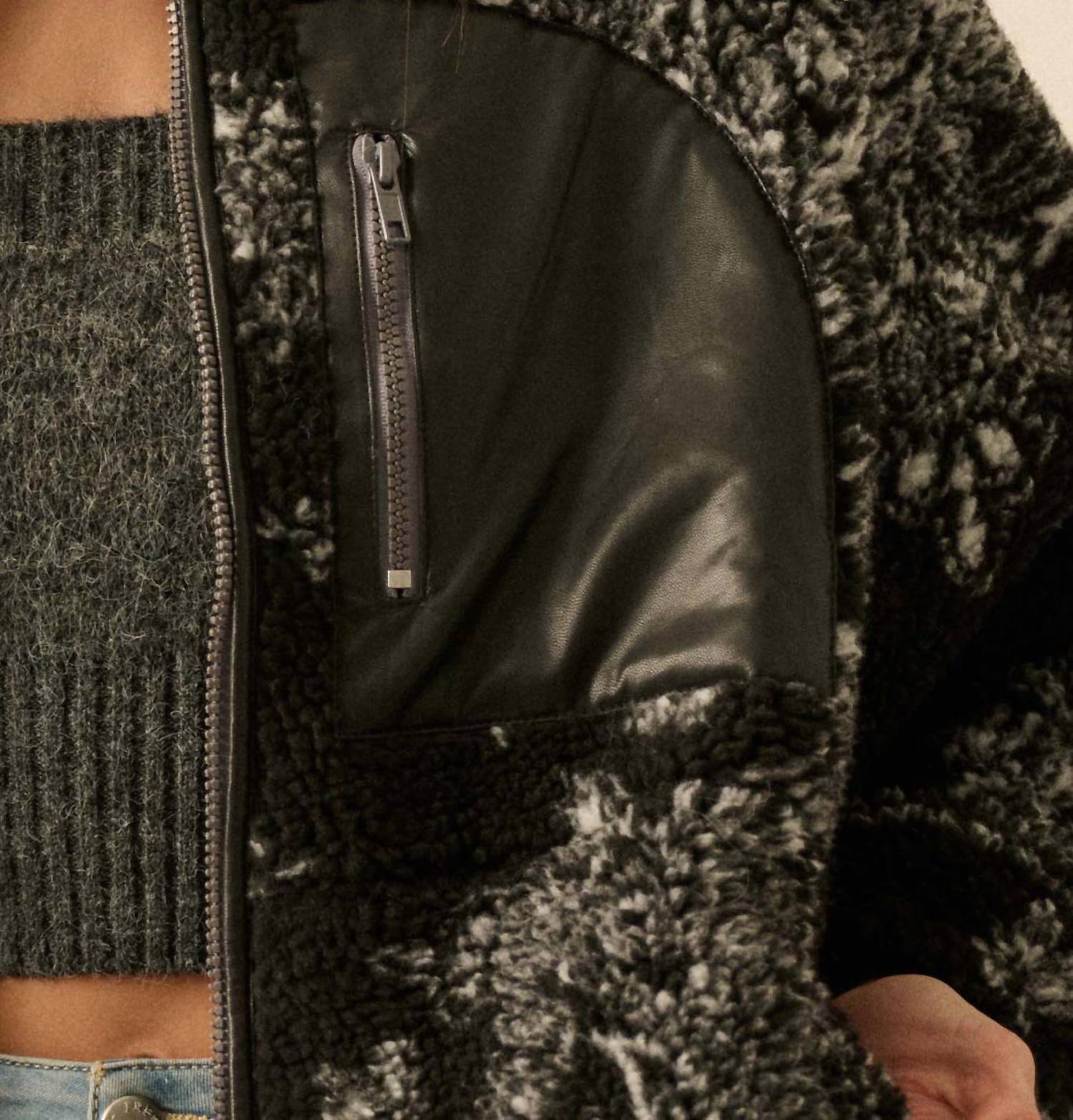 PROMESA Chasing Dreams Paisley-print Fleece Zip-up Jacket in black - women's jacket - view 5
