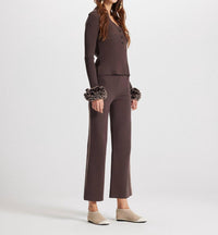 Theo The Label - Women's Nomia Ruffle Sleeve Johnny Sweater