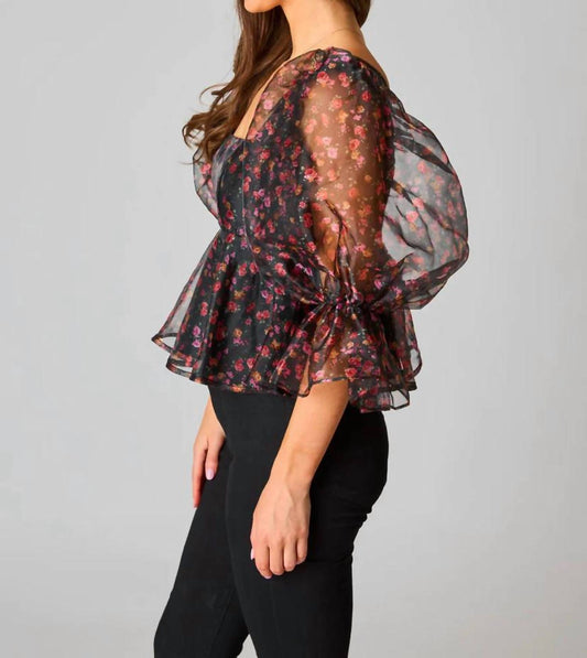 Puff Sleeve Peplum Top