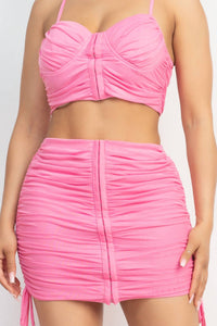 Shop Iris Basic - Krystal Bra Top And Skirt Set