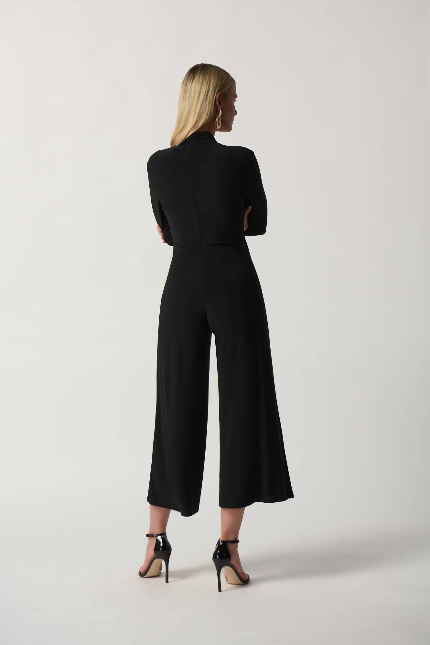 Joseph Ribkoff Women's Wrap Culotte Jumpsuit in black - women's pants - alternate view