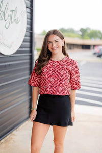 Never A Wallflower - Kristy Short Sleeve Crop Top