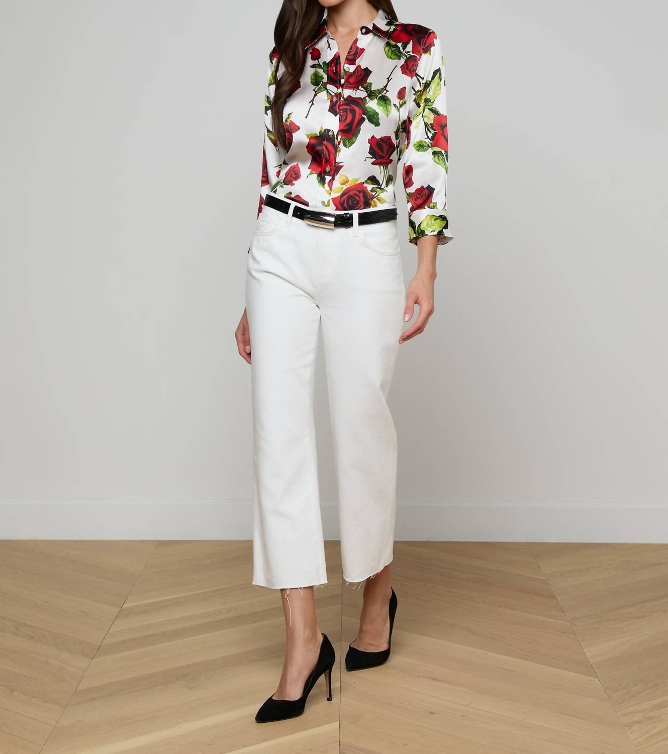 L'Agence - Wanda High Rise Crop Wide Leg Pants